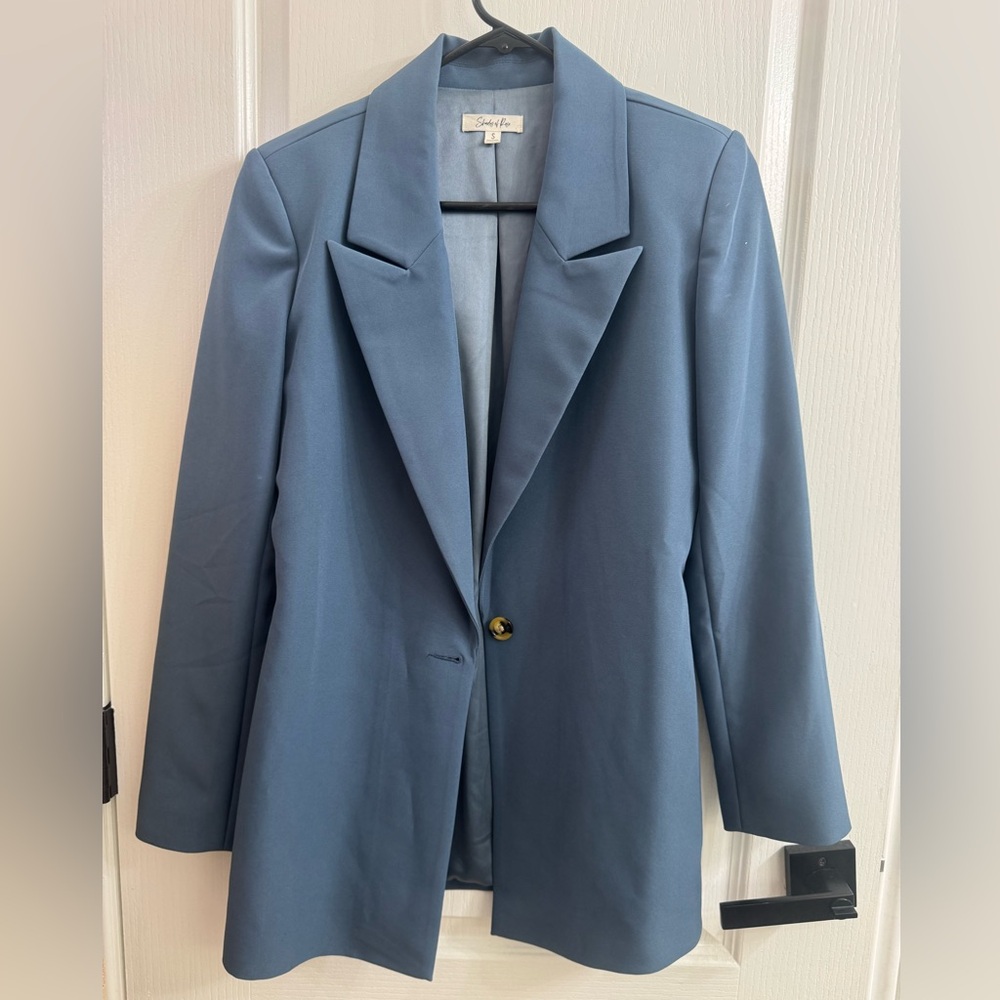 Shades of Rose Classic Steel Blue Blazer